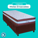 Ver imagem 4 de Cama + Box Marrom e Colchão Molas Ensacadas Solteiro - Legaccy Paropas