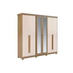 Guarda-Roupa Roupeiro Carraro Essence 6 Portas 1107 com Espelho Noc Cam Off-White - 1