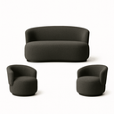Ver imagem 1 de Kit 2POLTRONAS+Namoradeira Decorativa Sala Orgânica Beatriz Boucle Cinza Escuro - Montanaris Decor