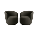 Ver imagem 3 de Kit 2POLTRONAS+Namoradeira Decorativa Sala Orgânica Beatriz Boucle Cinza Escuro - Montanaris Decor