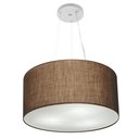 Ver imagem 1 de Lustre Pendente Cilíndrico Vivare Md-4186 Cúpula em Tecido 45x25cm - Bivolt - Café - Bivolt