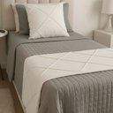 Ver imagem 3 de Peseira Drapeada Veludo Luxo 1,60x0,50m Dupla Face cama solteiro Branco