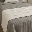 Ver imagem 2 de Peseira Drapeada Veludo Luxo 1,60x0,50m Dupla Face cama solteiro Branco
