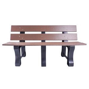 Banco de Jardim Madeira Plástica 1,50 M:marrom/kit Inox 304