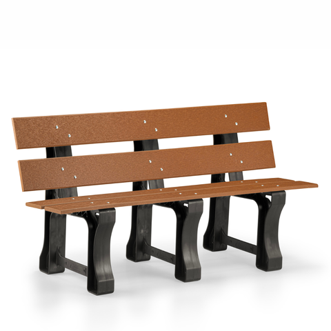 Banco de Jardim Madeira Plástica 1,50 M:marrom/kit Inox 304