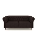 Ver imagem 5 de Sofá Living Sala de Estar Stanford Chesterfield 2 Lugares 220cm Pés de Madeira Couro Marrom G58 - Gr