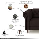 Ver imagem 3 de Sofá Living Sala de Estar Stanford Chesterfield 2 Lugares 220cm Pés de Madeira Couro Marrom G58 - Gr
