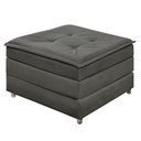 Ver imagem 1 de Puff que Vira Cama Solteiro Cinza com Rodízios e Bau Espuma D23