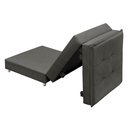 Ver imagem 3 de Puff que Vira Cama Solteiro Cinza com Rodízios e Bau Espuma D23