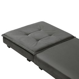 Puff que Vira Cama Solteiro com Rodinha com Bau Decoração para Sala Quarto Apartamento Estofado:cinz - 6