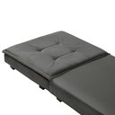 Ver imagem 4 de Puff que Vira Cama Solteiro Cinza com Rodízios e Bau Espuma D23