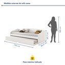 Ver imagem 3 de Bicama Solteiro Sofá Cama com Rodízios em MDF Funny  Branco