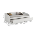 Ver imagem 3 de Bicama Solteiro Sofá Cama com Rodízios em MDF Funny  Branco