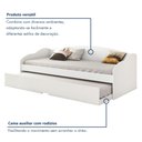 Ver imagem 5 de Bicama Solteiro Sofá Cama com Rodízios em MDF Funny Branco
