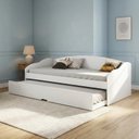 Ver imagem 1 de Bicama Solteiro Sofá Cama com Rodízios em MDF Funny Branco