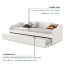 Ver imagem 6 de Bicama Solteiro Sofá Cama com Rodízios em MDF Funny Branco