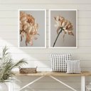 Ver imagem 2 de Kit 2 Quadros Decorativos Florais Bege e Cinza 45x34cm:madeira Preta