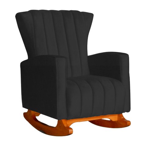 Poltrona Decorativa Melinda Balanço Vovo Suede Preto - Fm