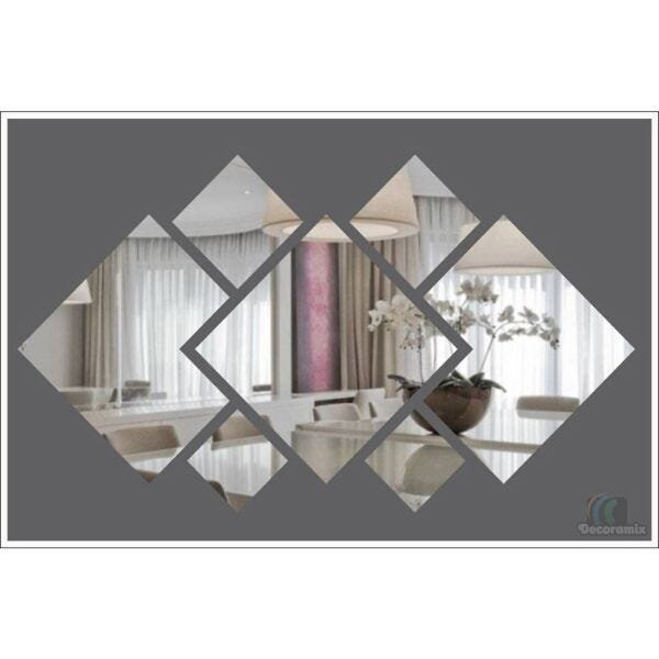 Espelho Decorativo Acrílico 90x45 cm 7 Peças Sala 1013 - 1