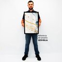 Ver imagem 2 de Quadro Decorativo Caixa Alta com Vidro Abstrato Mármore Delicado TaColado Moldura Madeira 40x60cm