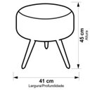 Ver imagem 2 de Puff Decorativo Redondo Pés Palitos Bege