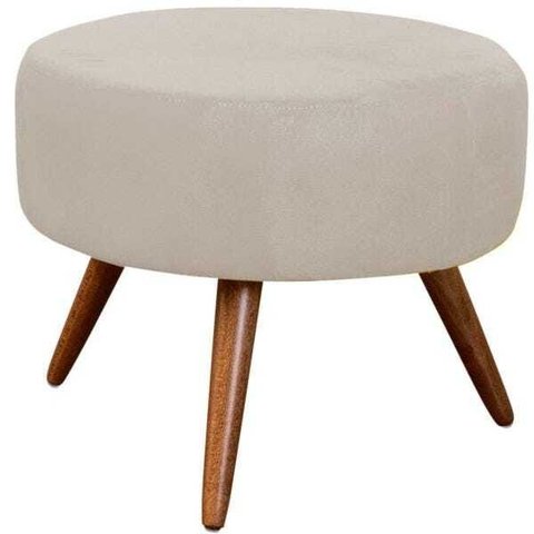 Puff Decorativo Redondo Pés Palitos Bege