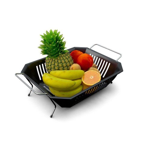 Fruteira de Mesa com Cesta em Plástico - Stolf Preto