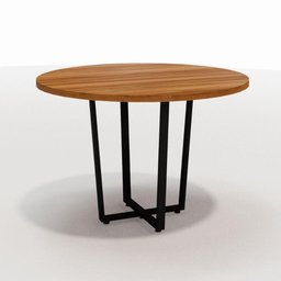 Mesa de Reunião Industrial Redonda 110cm Pés em Metal F5 - 2 Mesa de Reunião Industrial Redonda 110cm Pés em Metal F5 - 2