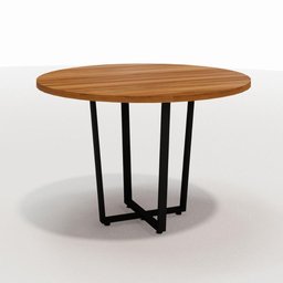 Mesa de Reunião Industrial Redonda 110cm Pés em Metal F5  - 2