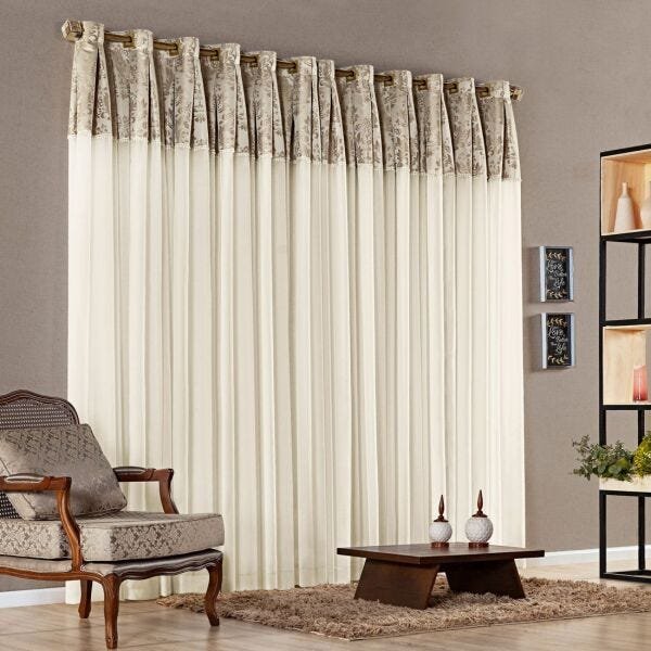 Cortina Voil Constância Bronze 3,00m x 2,50m - 1