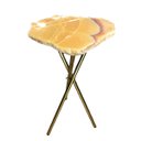 Ver imagem 1 de Mesa Lateral Calcita Amarela Bordas Naturais