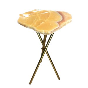 Mesa Lateral Calcita Amarela Bordas Naturais