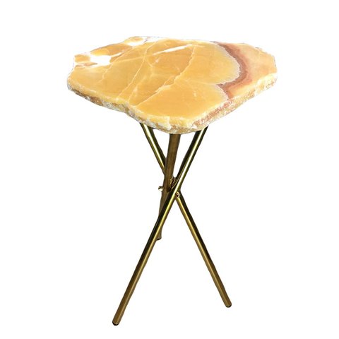 Mesa Lateral Calcita Amarela Bordas Naturais