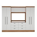 Ver imagem 5 de Quarto Completo Viena 4 Portas 6 Gavetas 3 Peças Espresso Móveis Marrom/Nogal/Branco