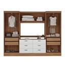 Ver imagem 4 de Quarto Completo Viena 4 Portas 6 Gavetas 3 Peças Espresso Móveis Marrom/Nogal/Branco