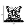 Porta Chaves de Parede 6mm Borboleta Welcome Decorativo em MDF:PRETO - 2