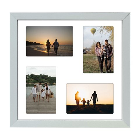 Quadro Multifotos 8 Fotos de 10x15 Paspatur Branco 30x30