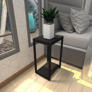 Mesa de Cabeceira Industrial Preta Mdf Canto Quarto Mesas de Cabeceira Mesinha Cabeçeira Cabiceira