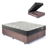 Cama Box King com Baú 193x203 com Colchão Adapto Molas Ensacadas Ecoflex Suede - 1