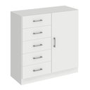 Ver imagem 1 de Cômoda Miami 91cm 5 Gavetas e 1 Porta Branco