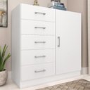 Ver imagem 2 de Cômoda Miami 91cm 5 Gavetas e 1 Porta Branco