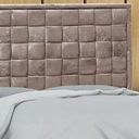 Ver imagem 4 de Cabeceira Estofada Cama Box Queen 1,60 Quadra para Quarto em Veludo Rosê - Larbelle