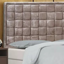Ver imagem 3 de Cabeceira Estofada Cama Box Queen 1,60 Quadra para Quarto em Veludo Rosê - Larbelle
