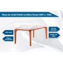 Ver imagem 2 de Sala de Jantar Completa Londrina Tampo Madeirado c/ Vidro 120cm + 4 Cadeiras Athenas Imbuia/Linho Be