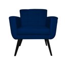 Ver imagem 3 de Conjunto 2 Poltrona Estofada Salão de Beleza Geovana Suede Azul Marinho - LM DECOR