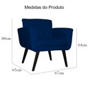 Ver imagem 5 de Conjunto 2 Poltrona Estofada Salão de Beleza Geovana Suede Azul Marinho - LM DECOR