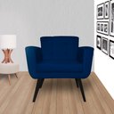 Ver imagem 2 de Conjunto 2 Poltrona Estofada Salão de Beleza Geovana Suede Azul Marinho - LM DECOR