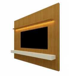 Home para TV Ripado com LED Nobre 230 Naturale Off White - Gelius - 4