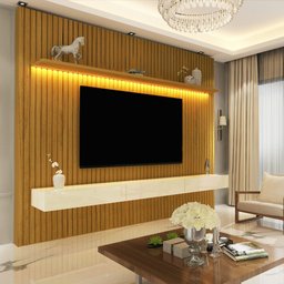 Home para TV Ripado com LED Nobre 230 Naturale Off White - Gelius - 2