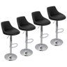 Kit 4 Banquetas Milano Carmel Estofada Giratória C/ Regulagem - Preto - 1